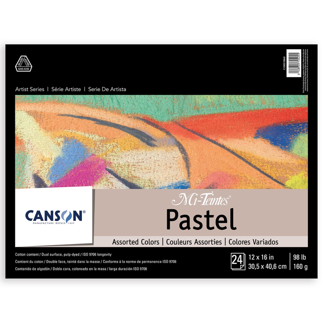 Canson® 12" x 18" Mi-Teintes® Assorted Colors Pastel Paper Pad